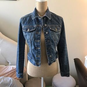 Distressed FCUK denim jacket